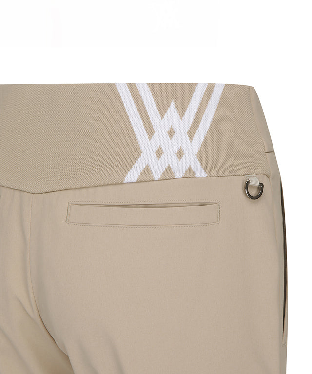 ANEW Golf Women Logo Band Point Long Pants featuring a straight fit and jacquard points, designed for comfort and style.